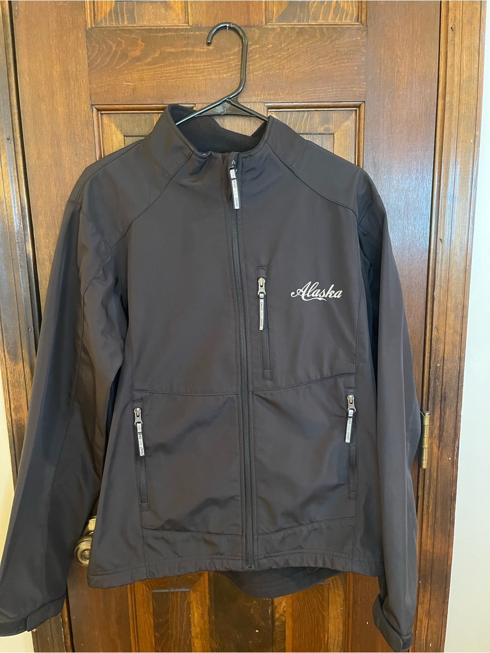 Vintage DHG Alaska Black Soft Shell Jacket Full Zip Fleece Lined Sz M